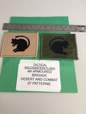 NEW 4th ARMOURED BRIGADE TACTICAL RECOGNITION FLASHES DESERT AND SOLDIER 97 Patt Flashes price