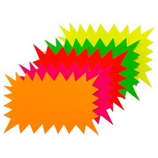Confezione 100 Flash Fluorescenti Neon Colori Assortiti 100x75mm -Etichetta Espositore Flashes price