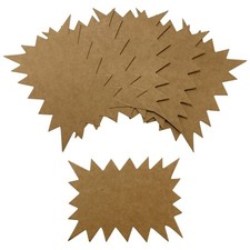 Confezione 100 Flash Kraft Marrone 100x75mm - Espositore Etichette Vendita Prezzi Artigianato Flashes price