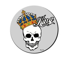 mouse pad tappetino pc con disegno teschio king idea regalo scherzo halloween Disegno Pad price