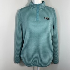 Maglione donna L.L.Bean maglia airlight blu turchese taglia LG finto collo a costine Cappotto outdoor price