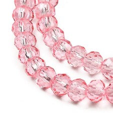 50x Rondelle Perline Vetro Verniciato da Forno Trasparente Sfaccettate per Bracciale Collana Bead Paint price