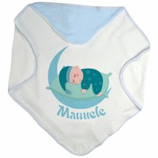 Accappatoio triangolo neonato personalizzato con nome bebè che dorme Accappatoio bebè price