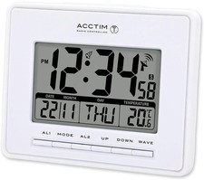 Orologio Radiocontrollato LCD Sveglia da Scrivania o Parete, Bianco Compatto, Precisione Tempo RC Scrivania Clock price