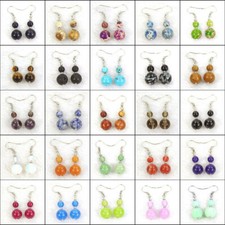 Orecchini pendenti 6-10 mm perle pietre preziose rotonde gancio argento più colori a scelta Colored Stone Orecchini price