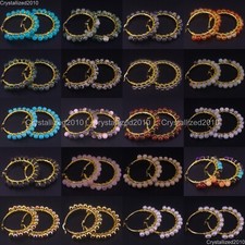 Orecchini a perno oro 18 kt fatti a mano pietre preziose naturali Reiki Chakra perle guarigione 50 mm Colored Stone Orecchini price