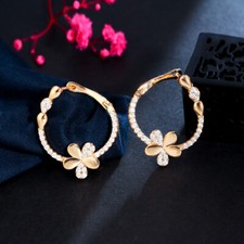 Orecchini Cerchio Goccia Tennis Tondo Fiore Zirconi Colore Oro Donna 2022 Gioielli Coreani Colored Stone Orecchini price