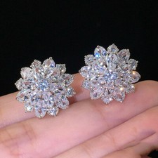 Splendidi orecchini a perno donna argento 925 gioielli da sposa zirconi una coppia/set Colored Stone Orecchini price