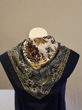 Sciarpa Sinfonica Vintage Paisley Poliestere Italia Verde Navy Marrone Ciliegia SQ 34" Scarf Donna price