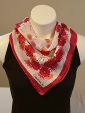 JONES NEW YORK Sciarpa Scoppi Floreali 100% Poliestere Rosa Bianco Nero SQ 20" Scarf Donna price