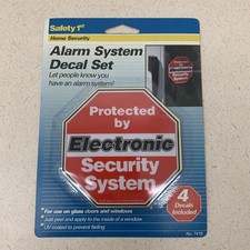 NUOVO SET ADESIVI DI SICUREZZA 4 decalcomanie protette da sistema di allarme elettronico di sicurezza Security Sistema Set price