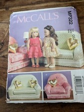 McCall's Crafts 322 18" doll dresses & pillow loveseat sofa UNCUT Loveseat price