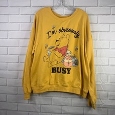 Felpa grafica Winnie the Pooh top giallo miele dorato Disney XXXL 3XL Felpa donna price