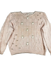 Maglione Shenanigans donna M maglia a pois floreali rosa anni 90 ricamato vintage Maglione Bebè price