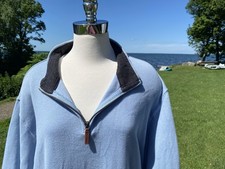Maglione pullover Lands End blu 1/4 zip uomo taglia XL 46-48 bellissimo Maglione Bebè price