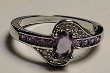 Anello colore argento con pietre viola Colored Stone Anello price