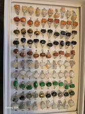 Anelli in pietra naturale placcati argento - colore a scelta - misure miste Colored Stone Anello price