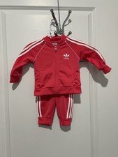 Tuta Adidas bambina rosa taglia 3-6 mesi a righe atletica rosa caldo zip Tracksuit Bebè price