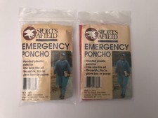 Lotto 2 Poncho Sportivi Emergenza Plastica Trasparente e Rosso Impermeabili e poncho outdoor price