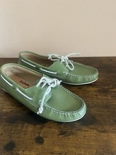Scarpe da barca Ecco in pelle verde lacci bianchi e cuciture a contrasto taglia UK 6 (G9) Scarpe Boat Donna price