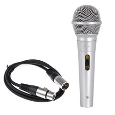 QTX Microfono vocale dinamico portatile karaoke con cavo da XLR a jack da 3 m (argento) Karaoke Microphone price