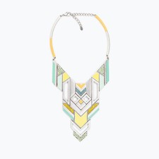 ZARA YELLOW GREEN MULTICOLORED ETHNIC NECKLACE Ethnic Bracciale price