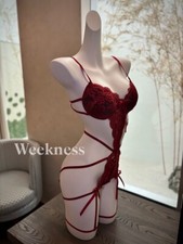 Set Lingerie Sexy Donna in Pizzo - Body Intimo Erotico con Reggiseno, Lacci Deco Set Intimo Donna price