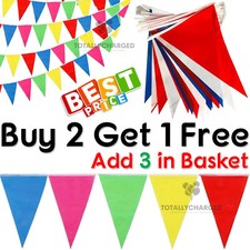 10m BANDIERE COLORATE GAGLIARDETTI GAGLIARDETTI DECORAZIONI FESTA NATALE COLORI Flags & Pennants price