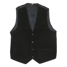 Giubbotto giacca uomo nero misto poliestere bottoni M tinta unita classico casual gilet Gilet outdoor price