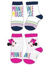 Confezione 2 Calzini Calzini Calzini Disney Minnie Mouse Bambino Quarter Set Calze Ragazza price