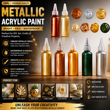 60 ml, acrilico metallizzato oro. Vernice impermeabile per fai da te arte e artigianato Pearlescent Paint price