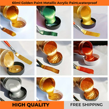 60 ml, acrilico metallizzato oro. Vernice impermeabile per fai da te arte e artigianato Pearlescent Paint price