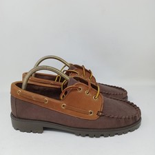 Scarpa da barca MOK uomo UK 9 pelle marrone cucita a mano Made in Britain Scarpe Boat Uomo price