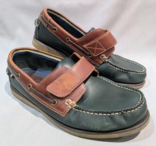 Scarpe da barca M&S blu porto uomo taglia 8 cinturino verde e marrone Scarpe Boat Uomo price