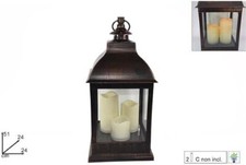 LANTERNA DECORATIVA NERA DORATA con candela a LED a batterie TRE MODELLI Decorativo Lantern price