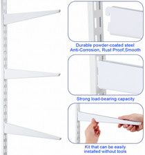 Kit montanti staffe per scaffalature bianche doppia fessura resistenti da parete - mensola Ufficio Shelving price