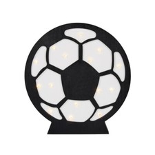 Litecraft Lampada da Tavolo Calcio Luminosa LED Camera da Letto Bambini Luce in Legno - Nero, Bianco Camera Tavolo Lamp Bebè price