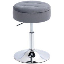 HOMCOM Sgabello da Bar Regolabile e Girevole Imbottito con Contenitore Grigio Bar Sgabello price