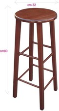 Sgabello Cucina Bar Alto in Legno Massello 32x32x80 cm Noce Giaquinto Salvatore Bar Sgabello price