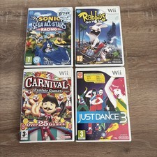 Pacchetto giochi Nintendo Wii Sonic Racing Rabbids Just Dance 3 Carnival completo Nintendo Games price