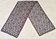 SCIARPA VINTAGE AUTENTICA ARTE GEOMETRICA ROMBO TULIPANI BLU SETA LUNGA UOMO Scarf Uomo price