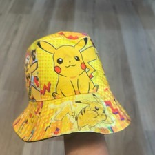 Pokémon cappello secchiello giallo Gioventù tutto intorno design di Pikachu Cappello Bambini price