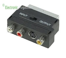 ADATTATORE SCART CON SELETTORE IN/OUT PER CAVO RCA VIDEO AUDIO Scart Cavo price