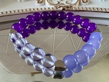 bracciale donna elastico fatto a mano tonalità viola pietre perline e cuori argento Bracciale in argento price