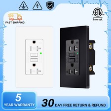 Presa di sicurezza 20A AMP GFCI GFI con piastra a parete - bianco nero ETL WR TR Elettrodomestici outlet ed esposizione price