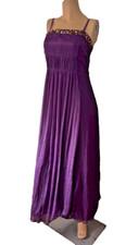 Y2K Purple Bejeweled Chiffon Maxi Dress Wedding Guest Formal Event US 6 EU 38 Wedding Abito price