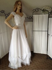 Abito da sposa vintage americano anni 60 nylon bianco linea A dolcevita manica cappuccio 12 Wedding Abito price