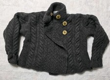 Cardigan Aran Woollen Mills Youth XL grigio maglia cavo super morbido Merino Irlanda Maglione & Cardigan & Maglieria Ragazza price