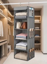 Armadio sospeso organizer 5 ripiani vestiti armadio grigio alto 90 cm vendita UK Wardrobe & Closet price