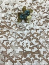 Tessuto pizzo 3D farfalla righe ricamo rete panno 1 iarda fai da te velo abito da sposa Tenda velata price